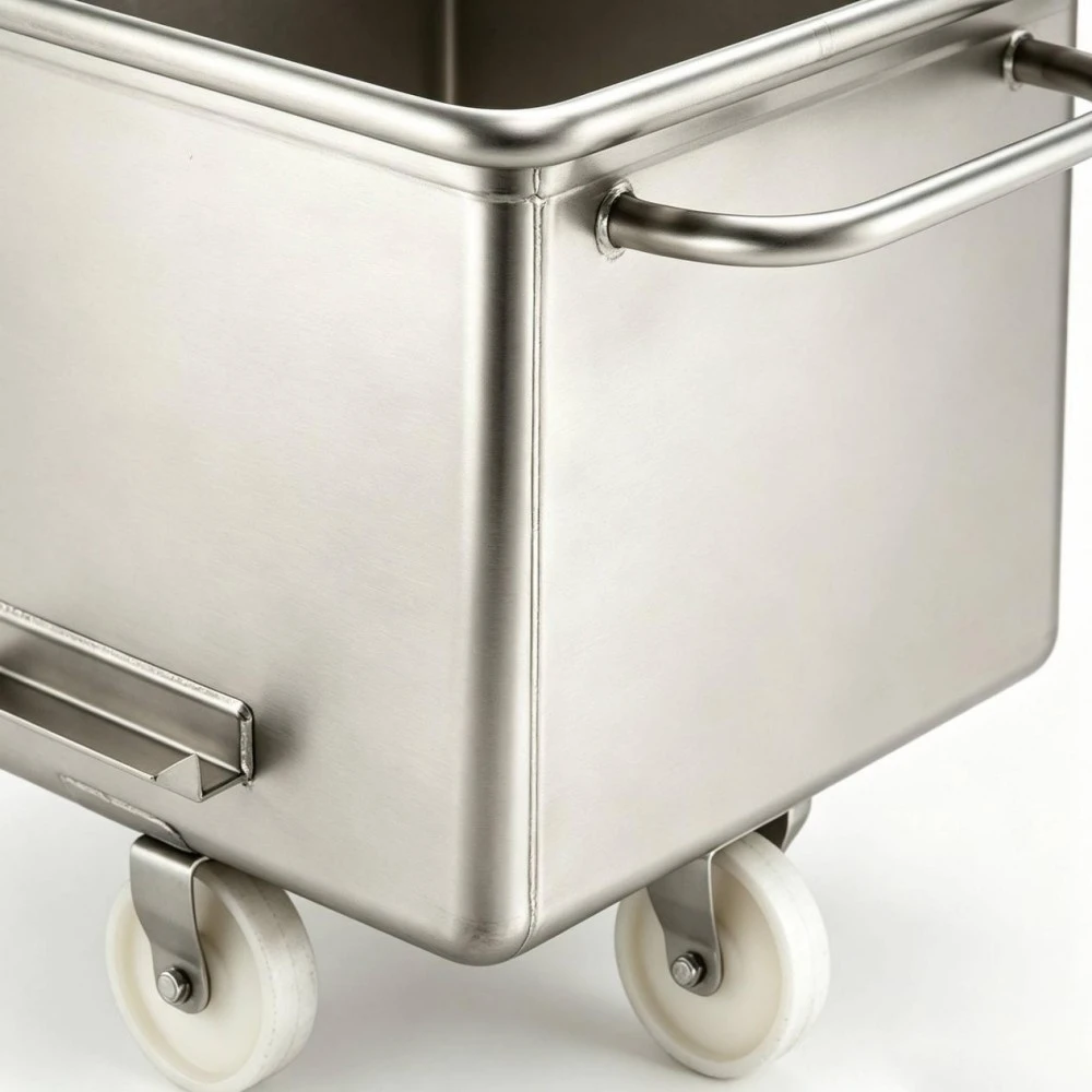 Carrello con tramoggia di stoccaggio