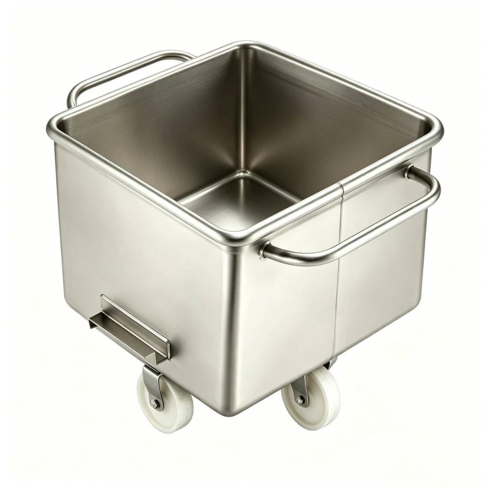 Carrello con tramoggia di stoccaggio